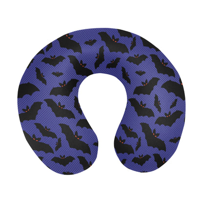 Bat Halloween Pattern Print Design 02 U-Shaped Travel Neck Pillow