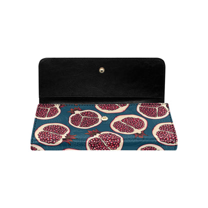 Pomegranate Pattern Print Design PG02 Women's Trifold Wallet
