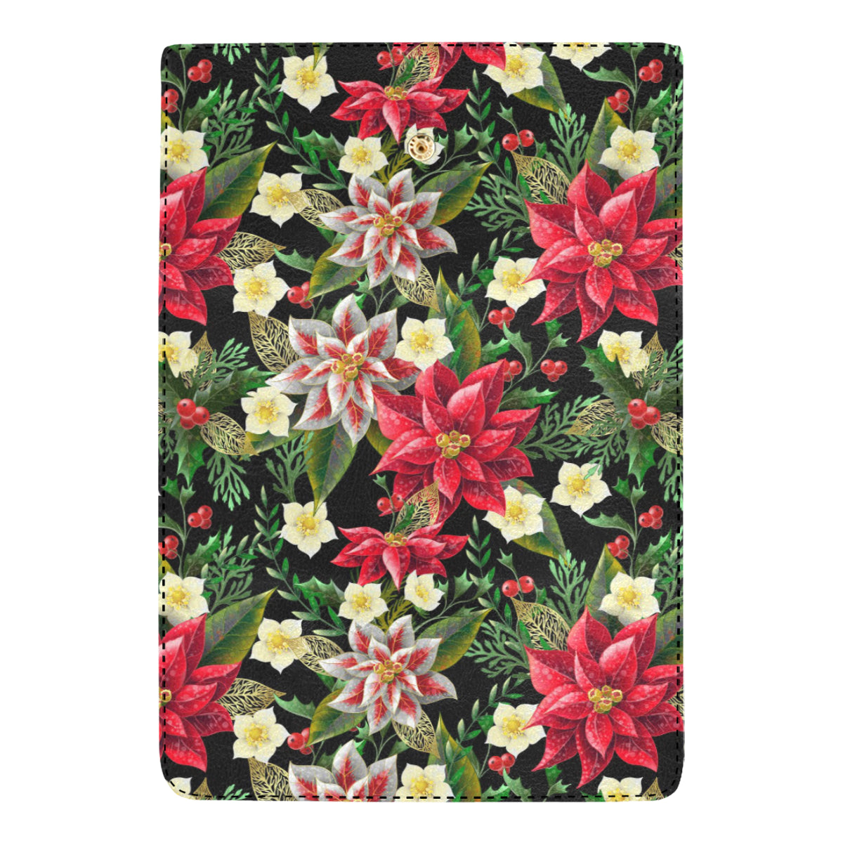 Poinsettia Pattern Print Design POT05 Women's Trifold Wallet