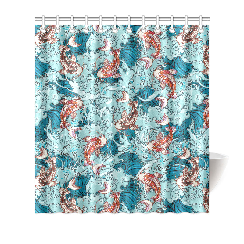 KOI Fish Pattern Print Design 05 Shower Curtain
