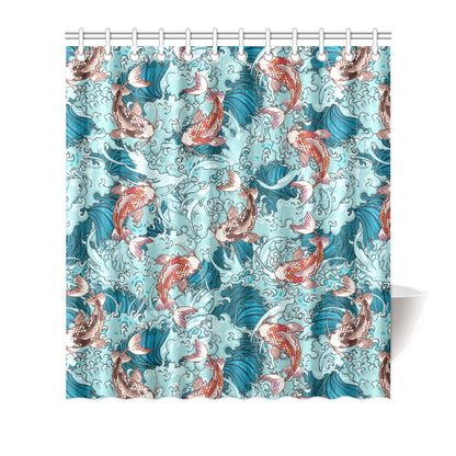 KOI Fish Pattern Print Design 05 Shower Curtain