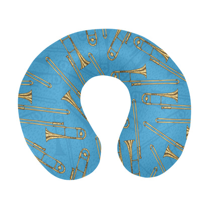 Trombone Pattern Print Design 01 U-Shaped Travel Neck Pillow