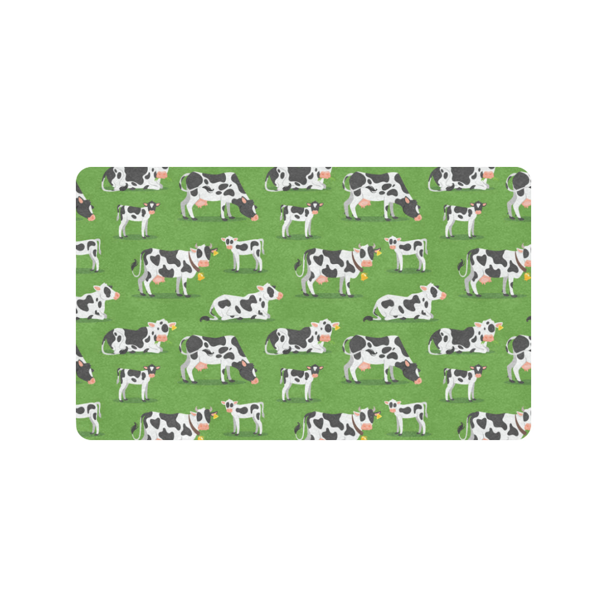 Cow Happy Print Pattern Rubber Doormat
