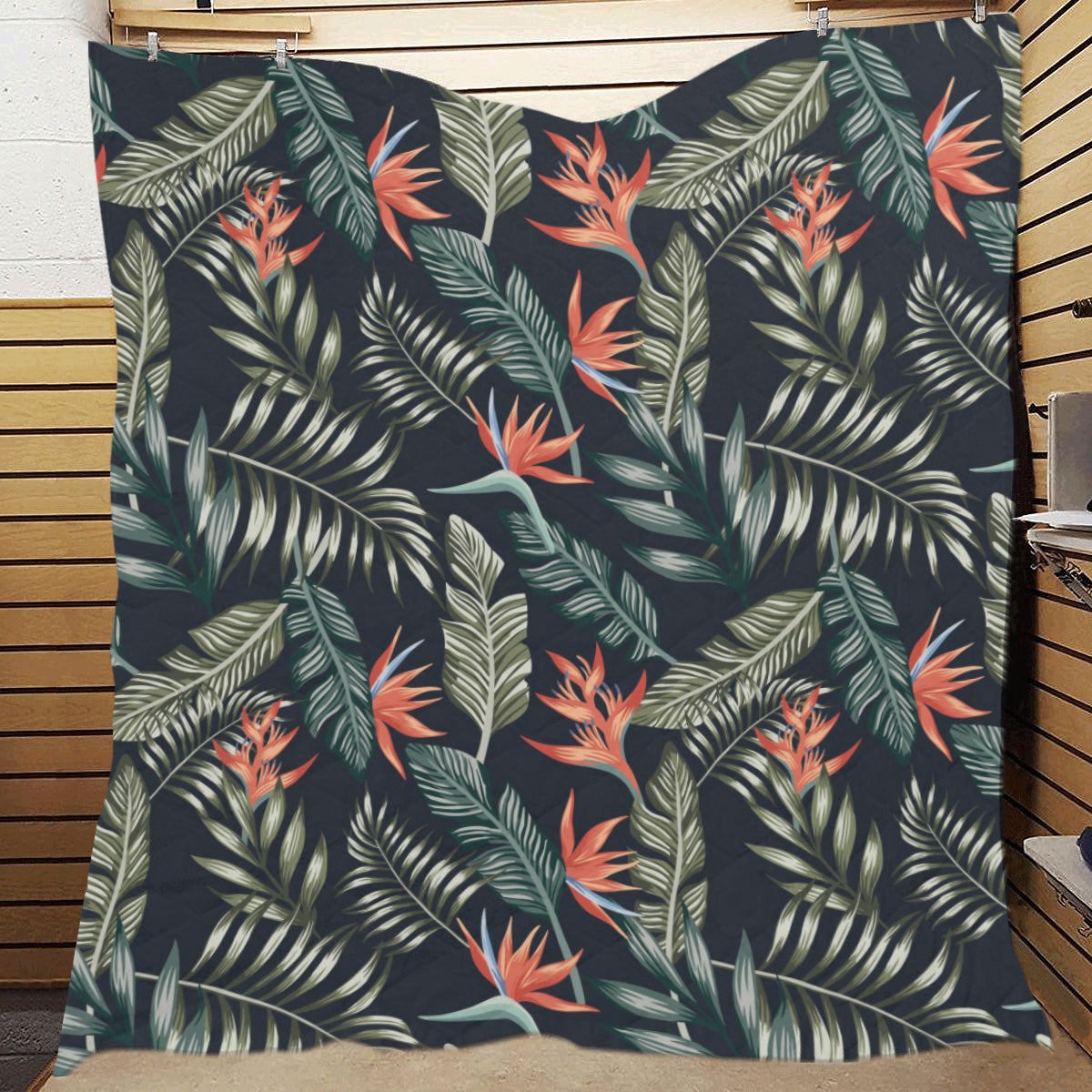 Bird Of Paradise Pattern Print Design BOP02 Premium Quilt