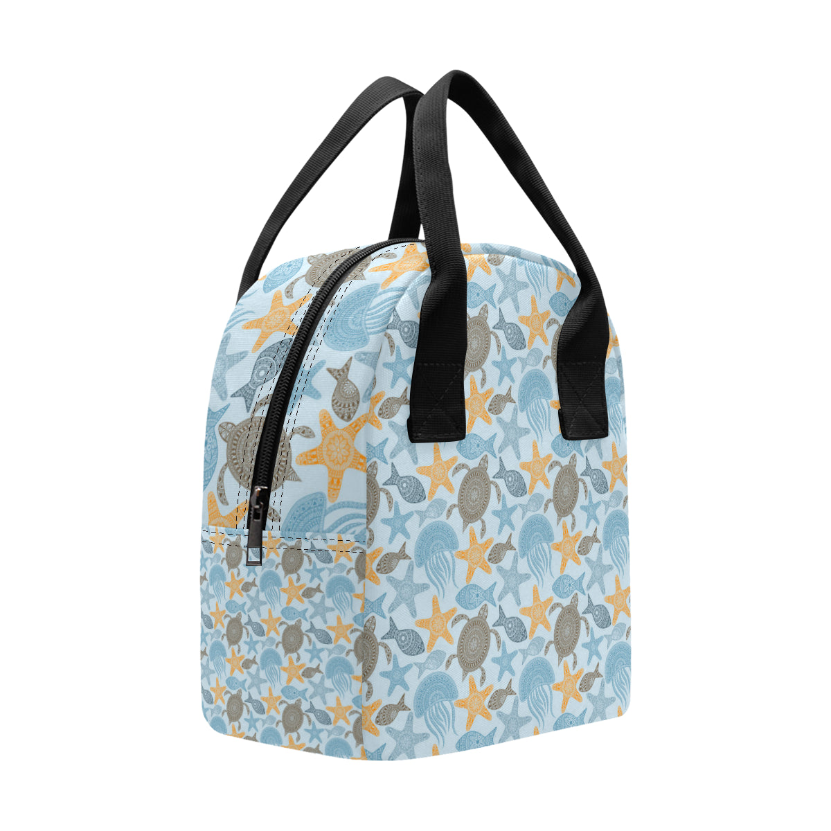 Polynesian Jellyfish Turtle Print Insulated Lunch Bag
