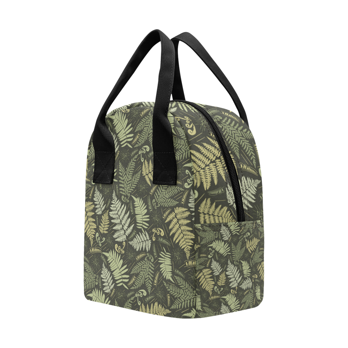 Fern Leave Green Print Pattern Insulated Lunch Bag