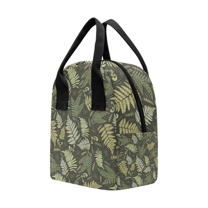 Fern Leave Green Print Pattern Insulated Lunch Bag