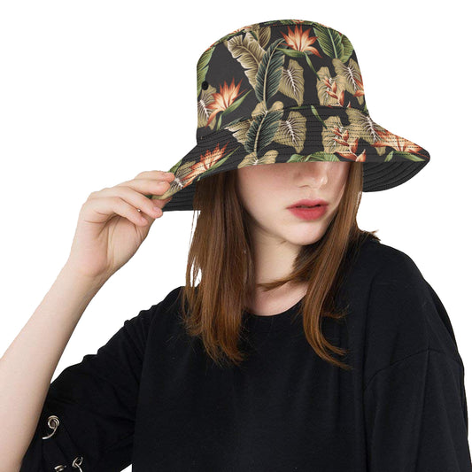 Tropical Flower Pattern Print Design TF014 Unisex Bucket Hat