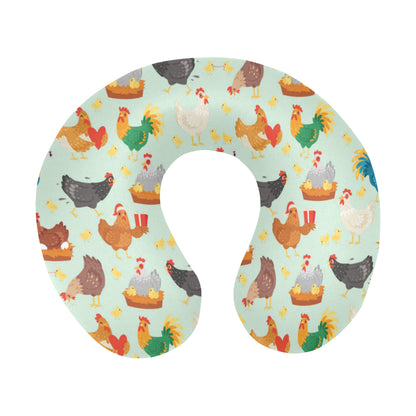 Chicken Pattern Print Design 07 U-Shaped Travel Neck Pillow