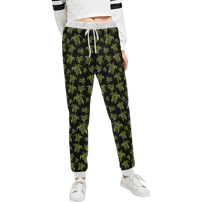 Green Tribal Turtle Polynesian Themed Unisex Sweatpants