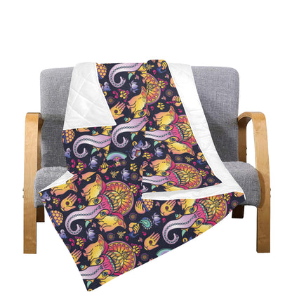 Ganesha Indian Pattern Print Design 03 Premium Quilt