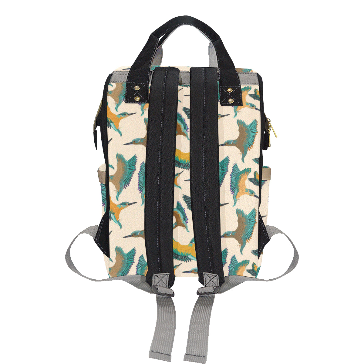 Kingfisher Pattern Print Design 02 Diaper Bag Backpack