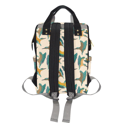Kingfisher Pattern Print Design 02 Diaper Bag Backpack