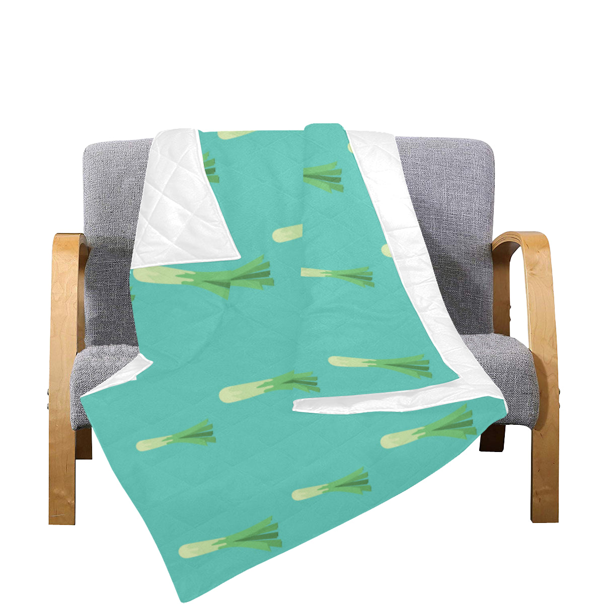 Leek Pattern Print Design 01 Premium Quilt