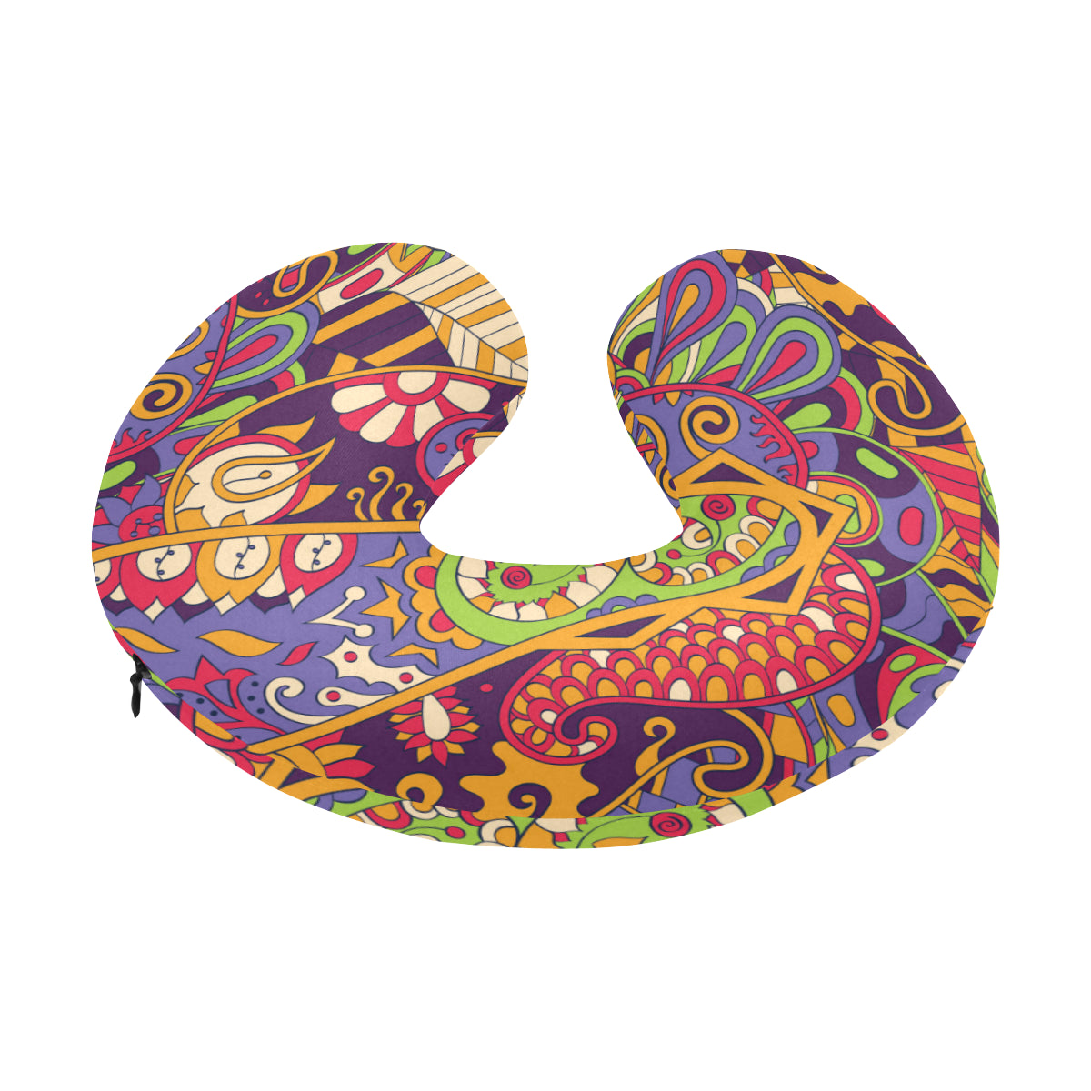 Funky Retro Pattern Print Design A04 U-Shaped Travel Neck Pillow