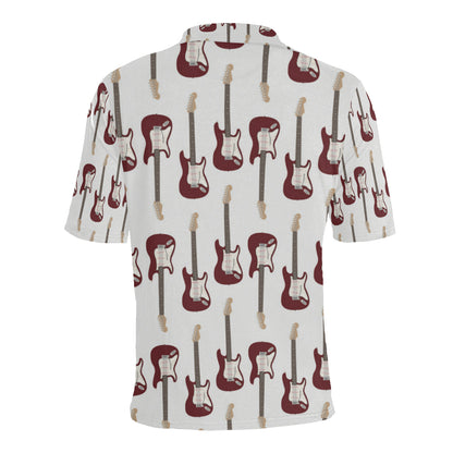 Bass Guitar Pattern Print Design 03 Men Polo Shirt