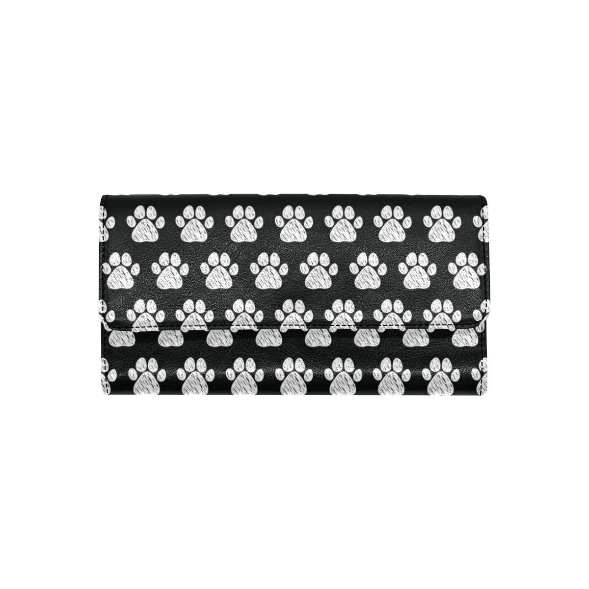 Paw Pattern Print Design A02 Women's Trifold Wallet