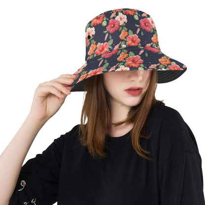 Tropical Flower Pattern Print Design TF020 Unisex Bucket Hat