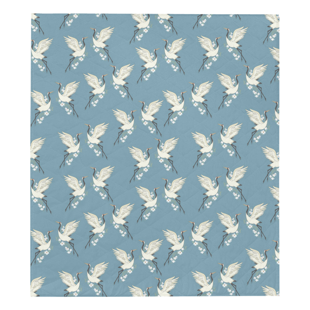 Crane Pattern Print Design 05 Premium Quilt