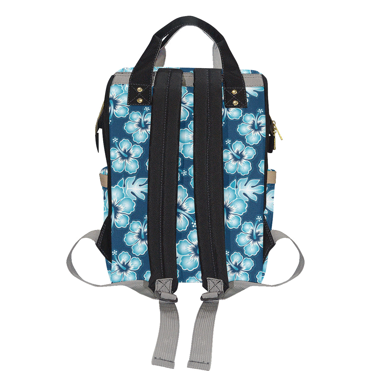 Blue Hibiscus Pattern Print Design HB011 Diaper Bag Backpack