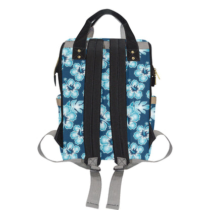 Blue Hibiscus Pattern Print Design HB011 Diaper Bag Backpack