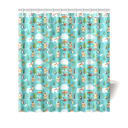 Eskimo Pattern Print Design 01 Shower Curtain