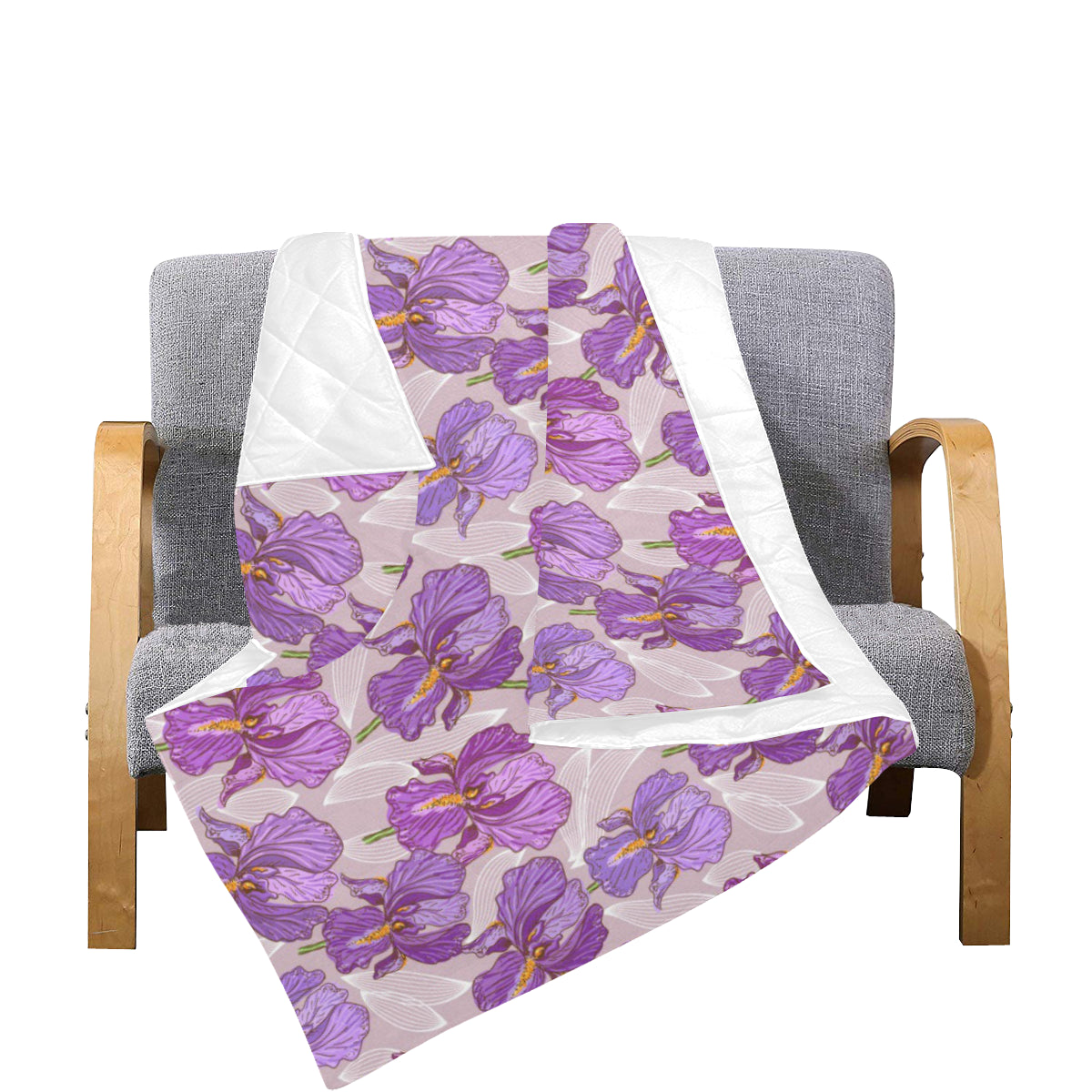 Iris Pattern Print Design IR05 Premium Quilt
