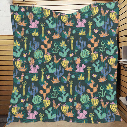 Cactus Pattern Print Design 05 Premium Quilt