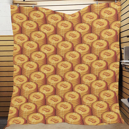 Bitcoin Pattern Print Design 02 Premium Quilt