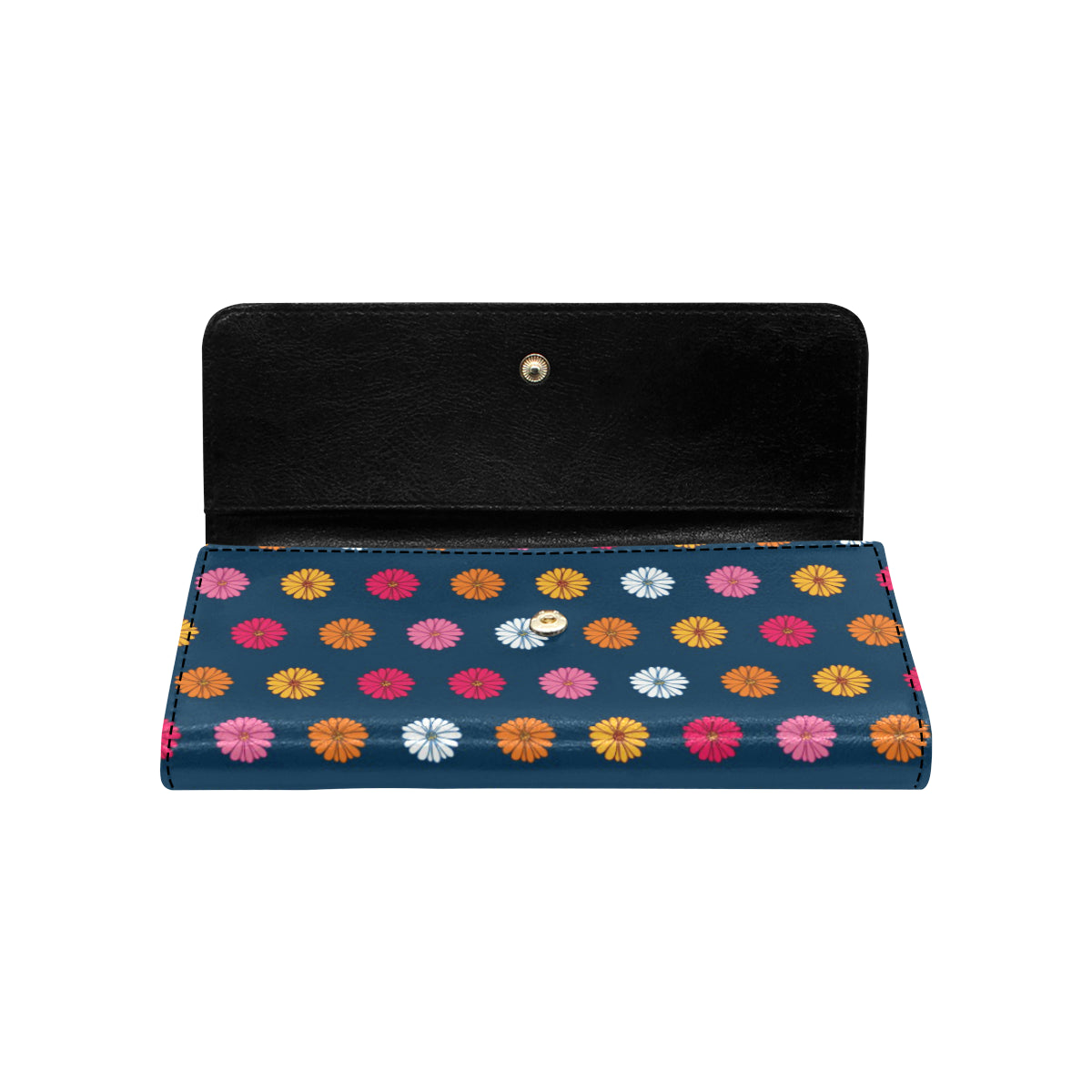 Gerberas Pattern Print Design GB06 Women's Trifold Wallet