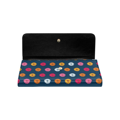 Gerberas Pattern Print Design GB06 Women's Trifold Wallet