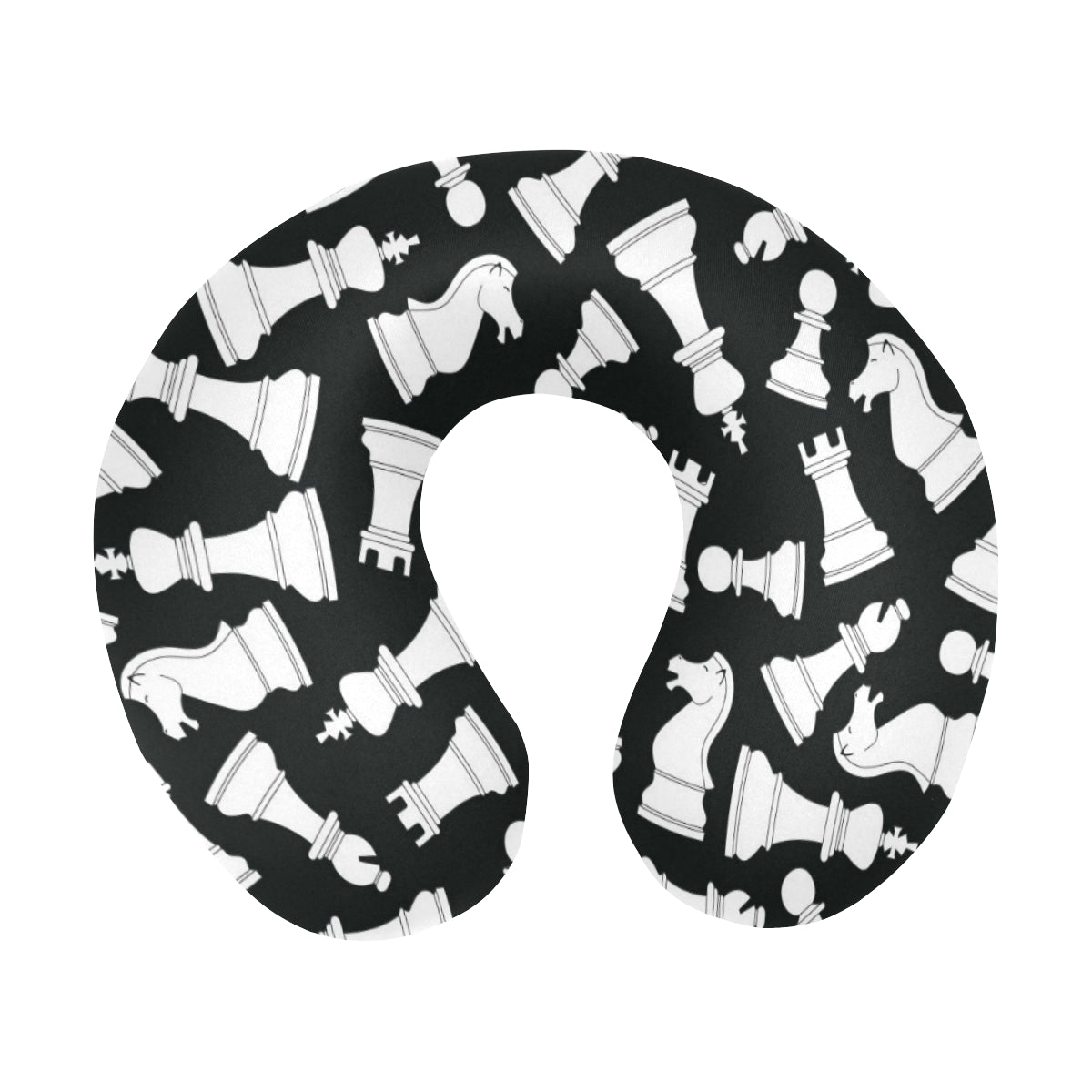Chess Pattern Print Design 01 U-Shaped Travel Neck Pillow