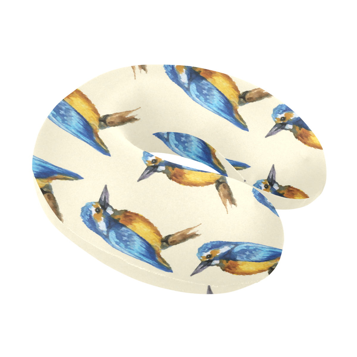 Kingfisher Pattern Print Design 01 U-Shaped Travel Neck Pillow
