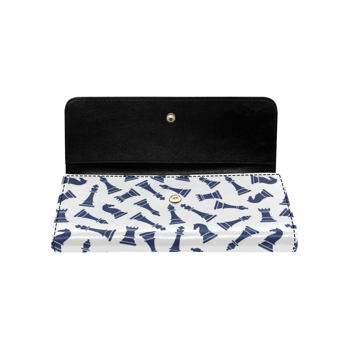 Chess Pattern Print Design 03 Women's Trifold Wallet