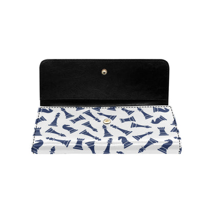 Chess Pattern Print Design 03 Women's Trifold Wallet