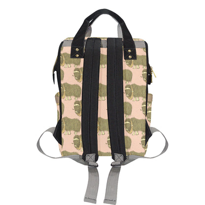 Yak Pattern Print Design 01 Diaper Bag Backpack