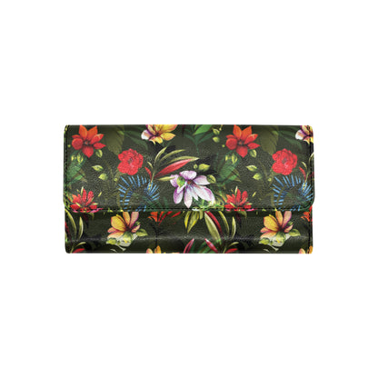 Magnolia Pattern Print Design 02 Women's Trifold Wallet