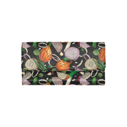 Onion Pattern Print Design A03 Women's Trifold Wallet