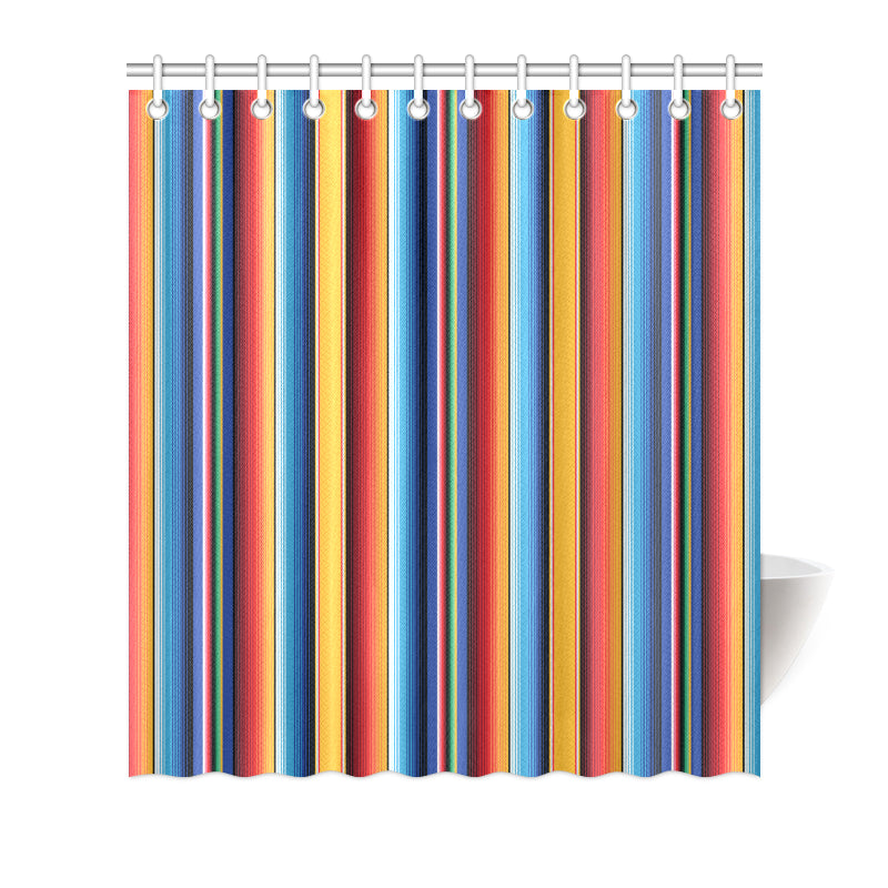 Mexican Blanket Stripe Print Pattern Shower Curtain