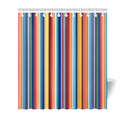 Mexican Blanket Stripe Print Pattern Shower Curtain