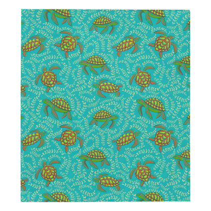 Sea Turtle Pattern Print Design T010 Premium Quilt