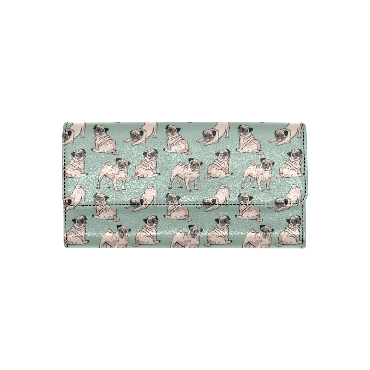 Pug Pattern Print Design A01 Women's Trifold Wallet