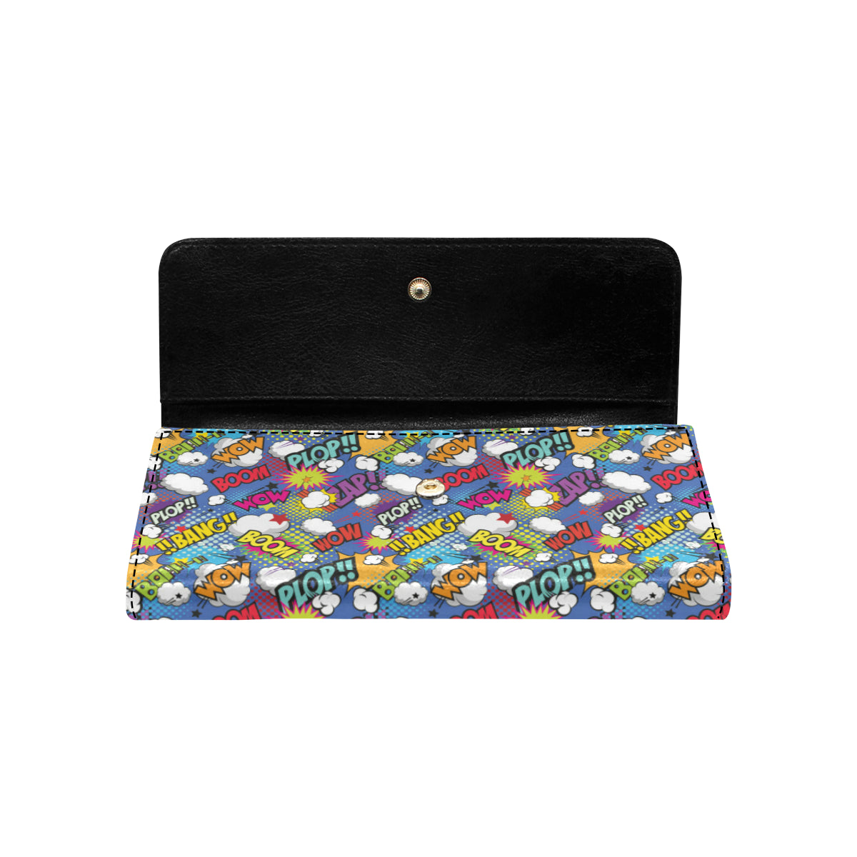 Comic Book Pattern Print Design 02 Women's Trifold Wallet