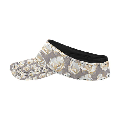 Elegant Grey Flower Print Unisex Sun Visor