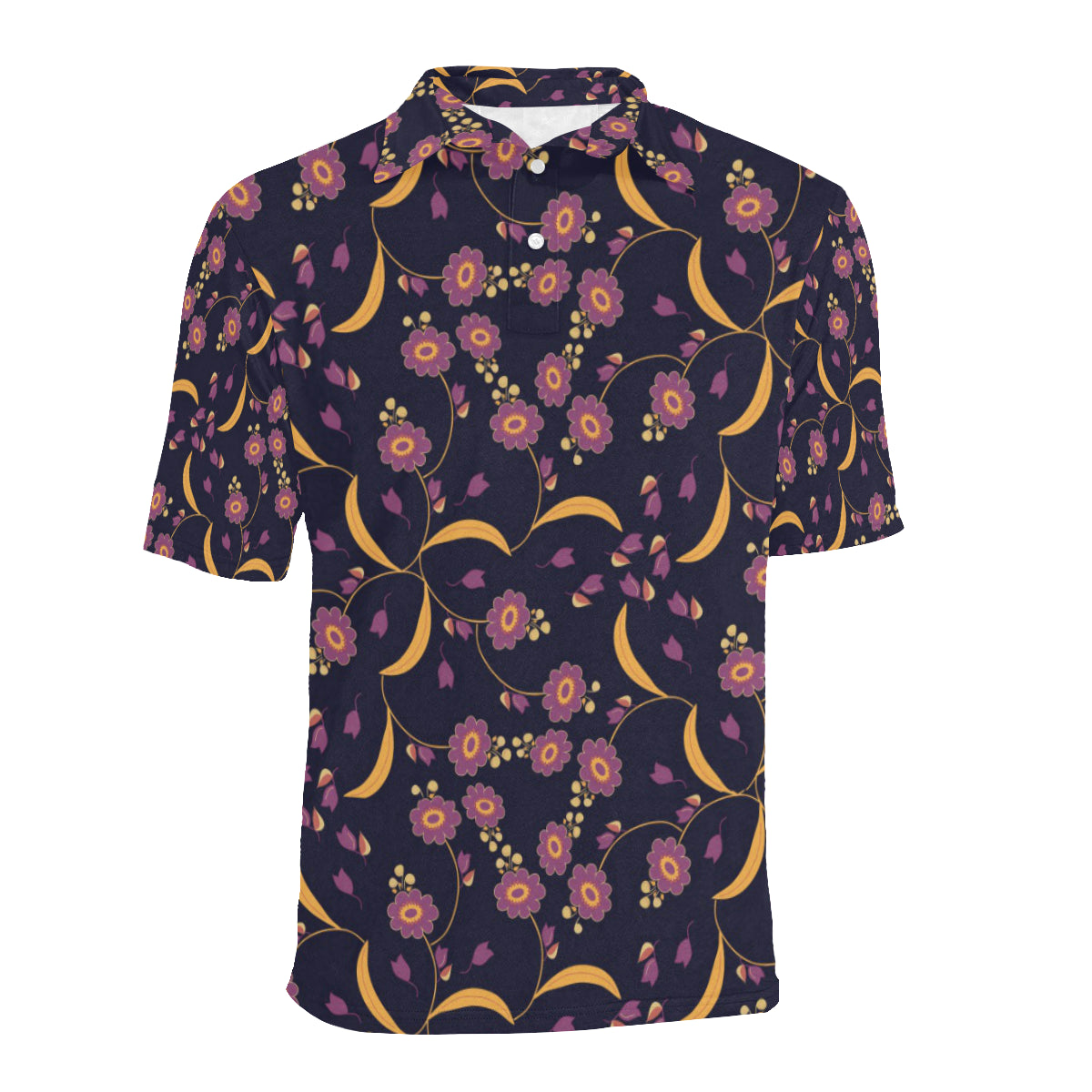 Anemone Pattern Print Design AM012 Men Polo Shirt