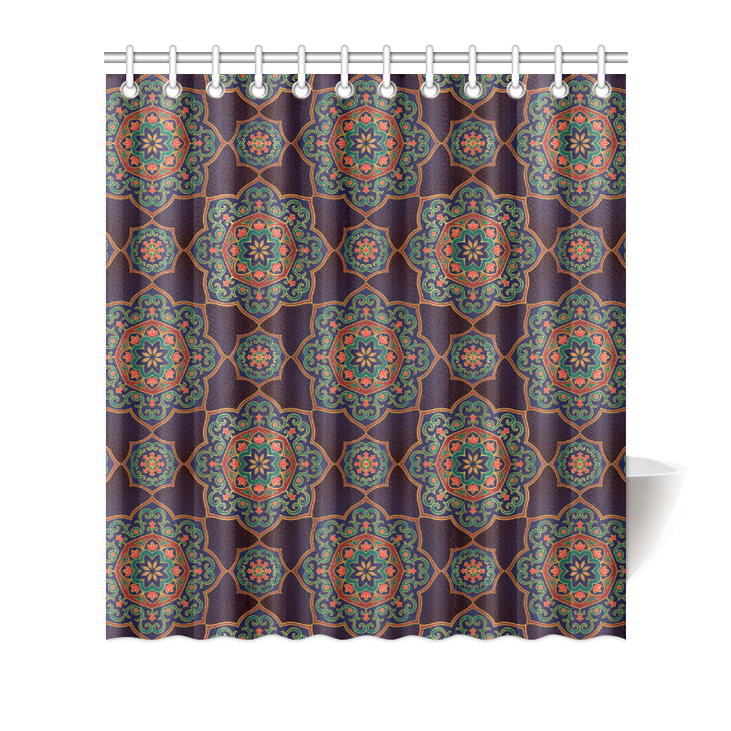 Medallion Pattern Print Design 03 Shower Curtain