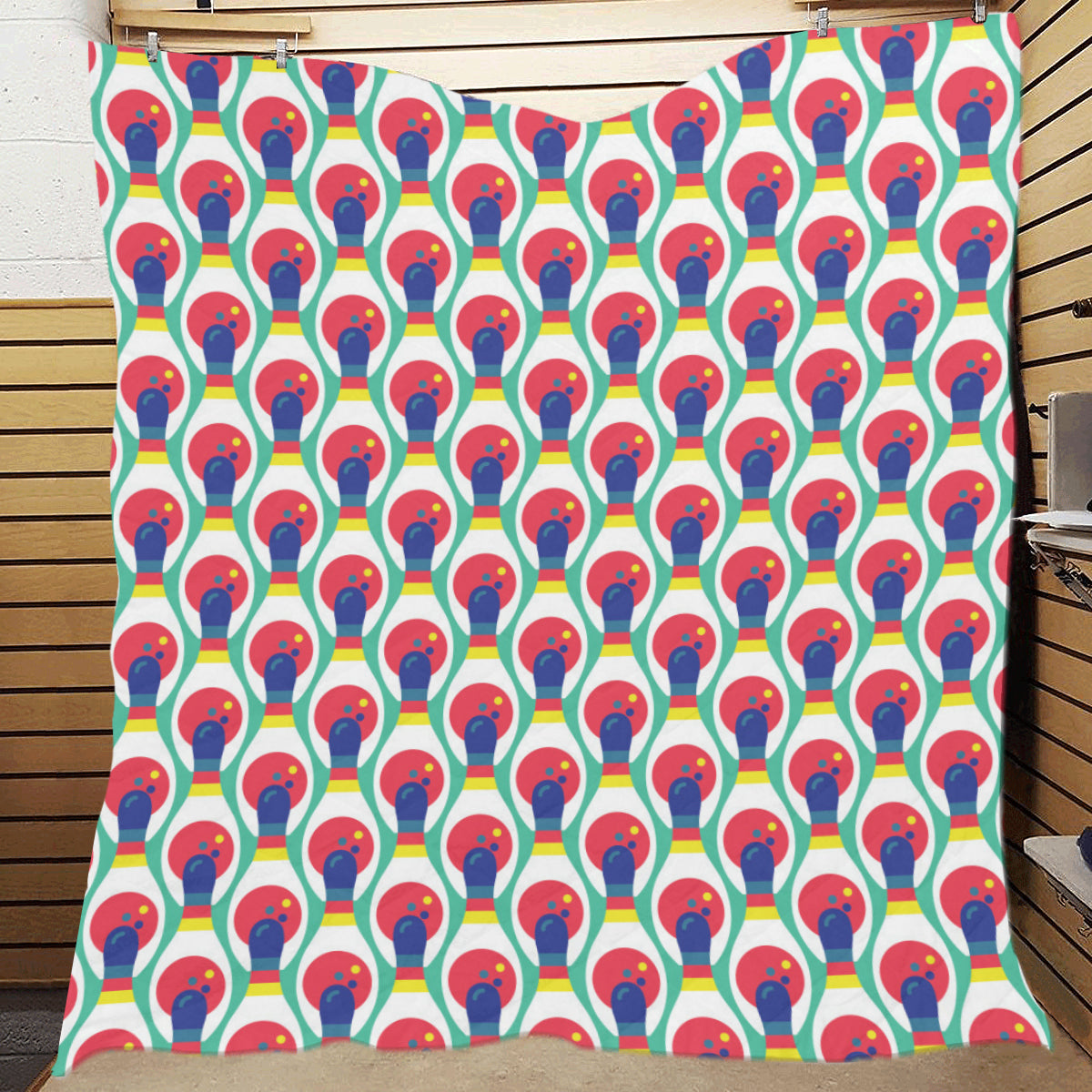 Bowling Pattern Print Design 05 Premium Quilt