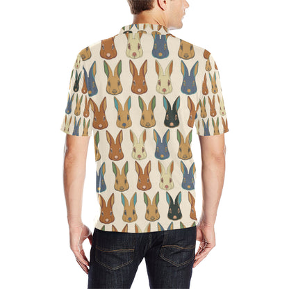 Rabbit Pattern Print Design RB04 Men Polo Shirt