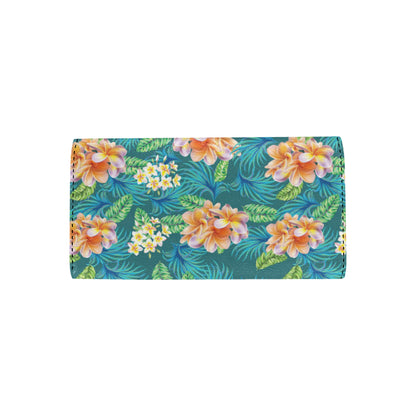 Plumeria Tropical Flower Design Print Women's Trifold Wallet