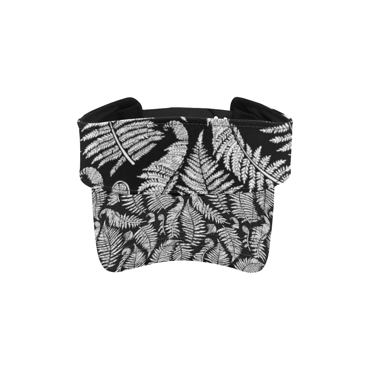 Fern Leave Black White Print Pattern Unisex Sun Visor